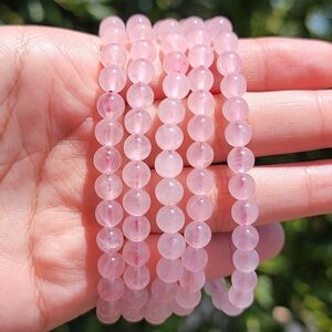 NEW 6MM ROSE QUARTZ STRETCH BRACELETS